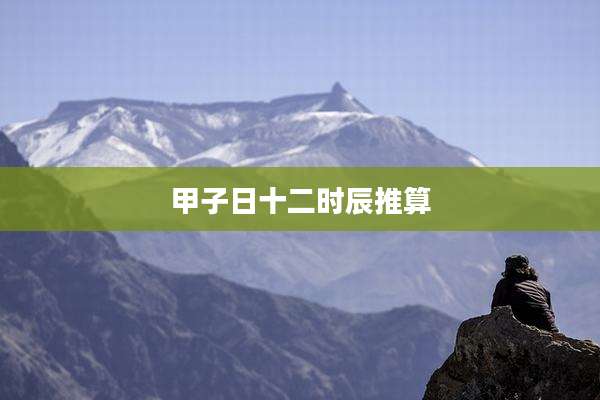 甲子日十二时辰推算