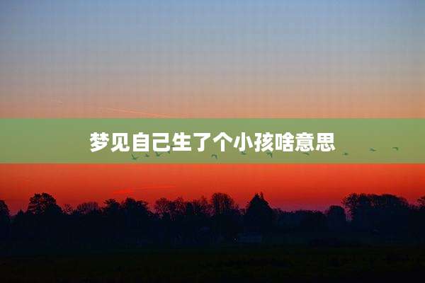 梦见自己生了个小孩啥意思