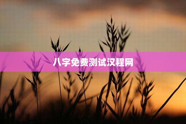八字免费测试汉程网