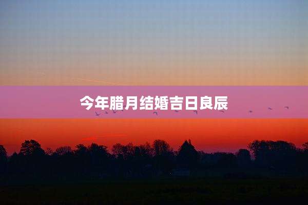 今年腊月结婚吉日良辰
