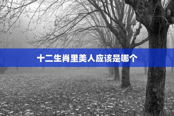 十二生肖里美人应该是哪个
