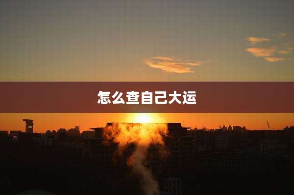 怎么查自己大运