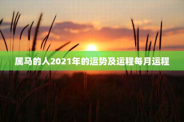 属马的人2021年的运势及运程每月运程