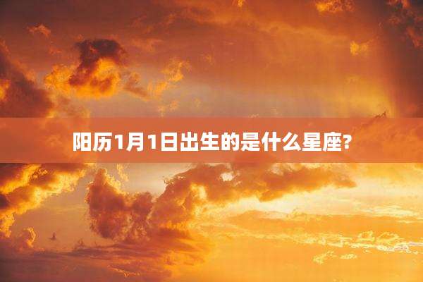 阳历1月1日出生的是什么星座?