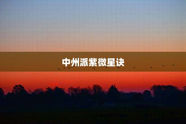中州派紫微星诀