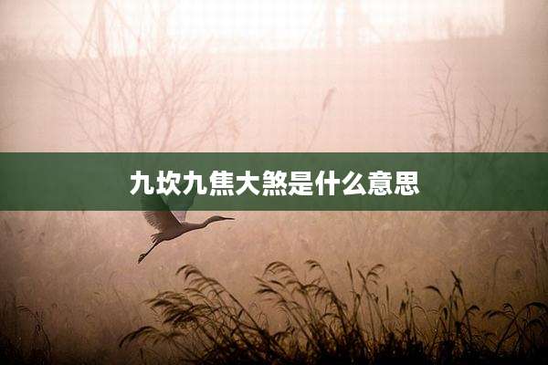 九坎九焦大煞是什么意思