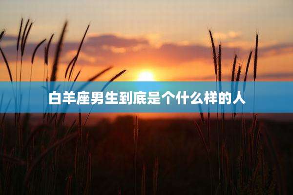 白羊座男生到底是个什么样的人