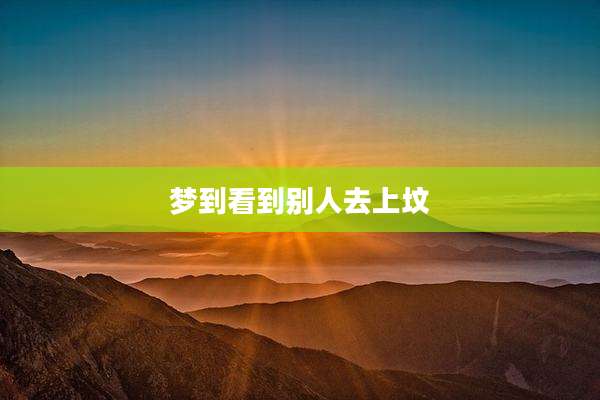 梦到看到别人去上坟