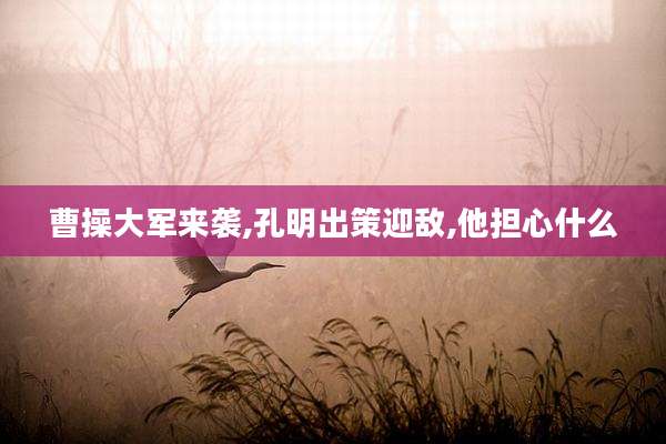 曹操大军来袭,孔明出策迎敌,他担心什么