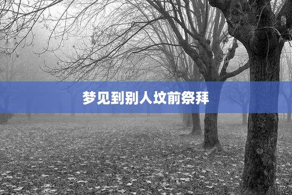 梦见到别人坟前祭拜