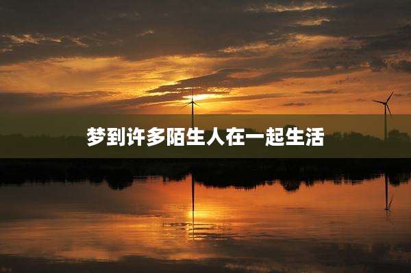 梦到许多陌生人在一起生活