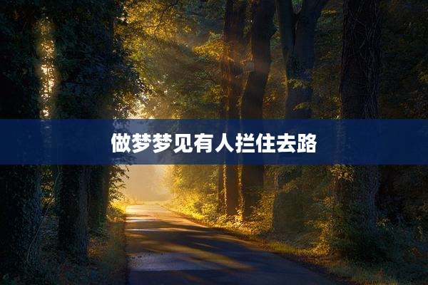 做梦梦见有人拦住去路