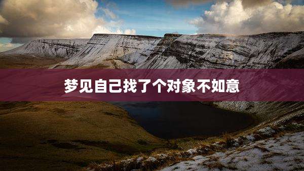 梦见自己找了个对象不如意