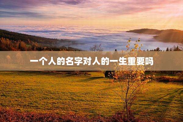 一个人的名字对人的一生重要吗