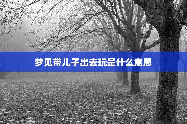 梦见带儿子出去玩是什么意思