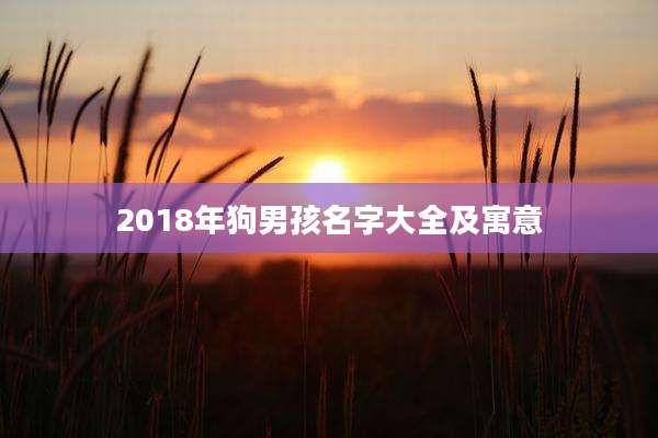 2018年狗男孩名字大全及寓意