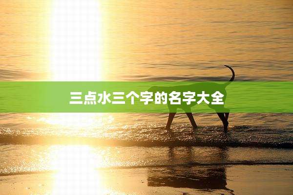 三点水三个字的名字大全