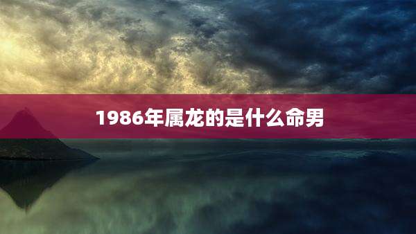 1986年属龙的是什么命男