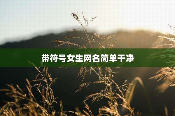 带符号女生网名简单干净