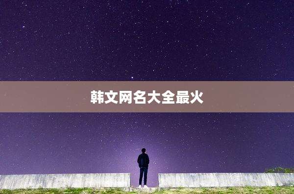 韩文网名大全最火