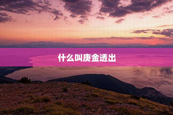 什么叫庚金透出