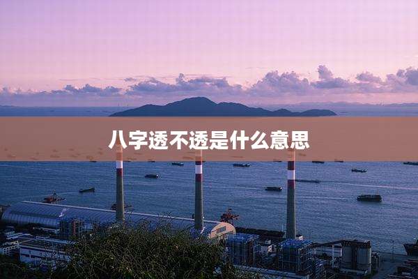 八字透不透是什么意思