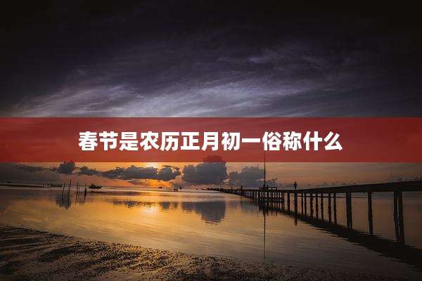 春节是农历正月初一俗称什么