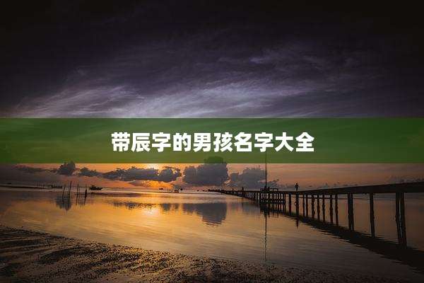 带辰字的男孩名字大全