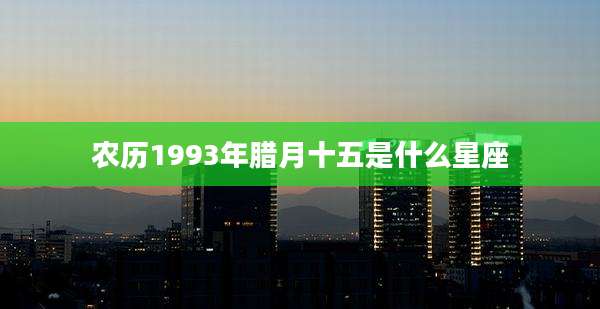 农历1993年腊月十五是什么星座