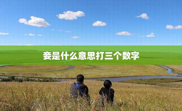 妾是什么意思打三个数字