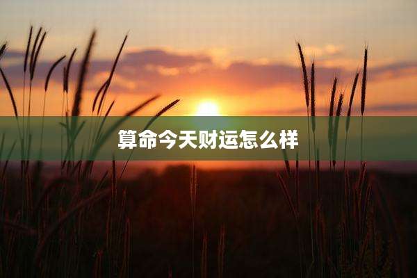 算命今天财运怎么样