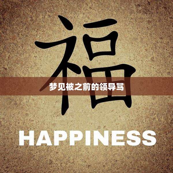 梦见被之前的领导骂