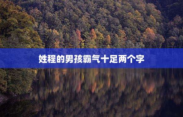 姓程的男孩霸气十足两个字