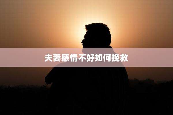 夫妻感情不好如何挽救