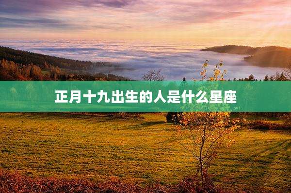 正月十九出生的人是什么星座