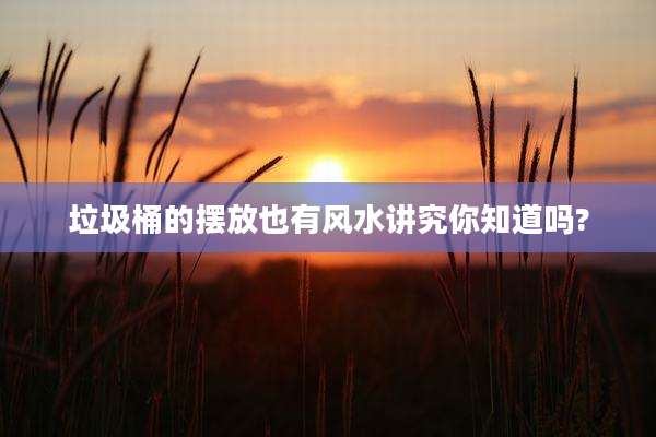 垃圾桶的摆放也有风水讲究你知道吗?