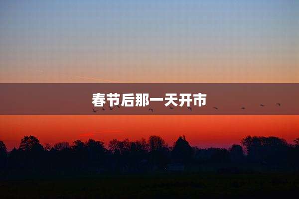 春节后那一天开市