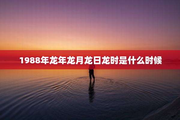 1988年龙年龙月龙日龙时是什么时候