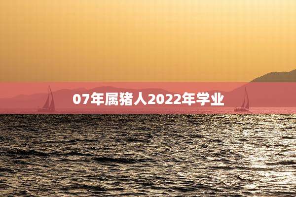 07年属猪人2022年学业