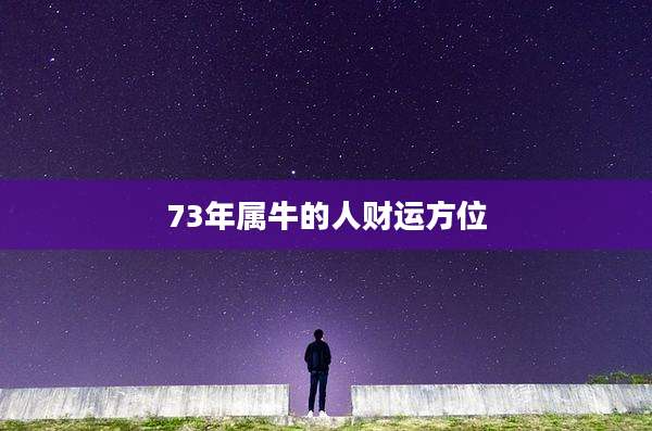 73年属牛的人财运方位