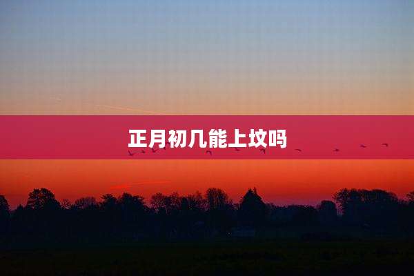 正月初几能上坟吗