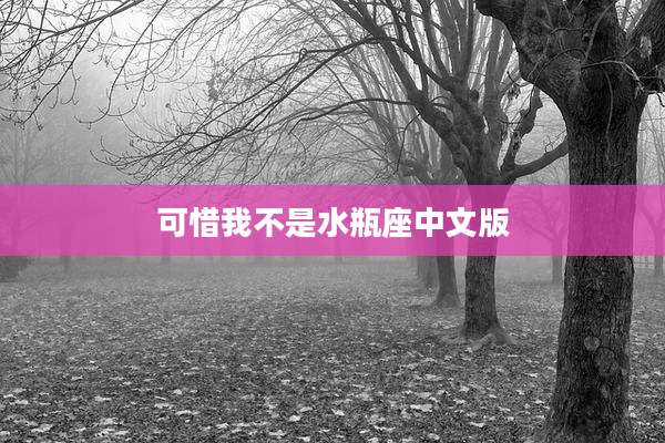 可惜我不是水瓶座中文版