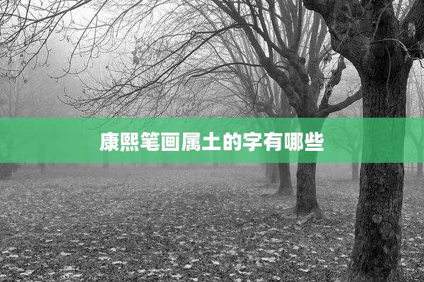 康熙笔画属土的字有哪些