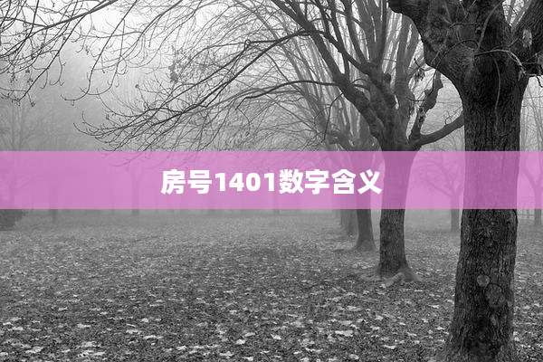 房号1401数字含义