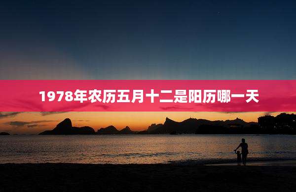 1978年农历五月十二是阳历哪一天