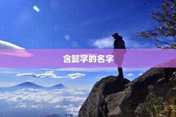 含懿字的名字