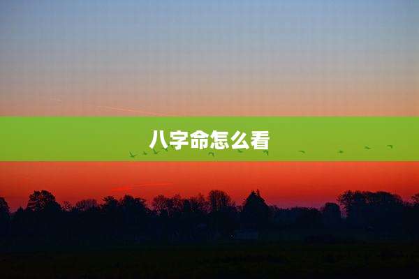 八字命怎么看