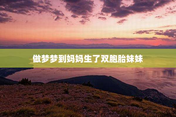 做梦梦到妈妈生了双胞胎妹妹