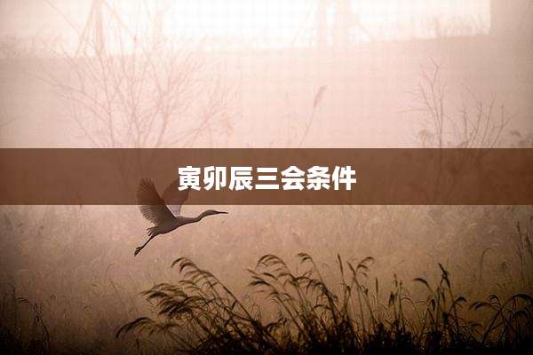 寅卯辰三会条件