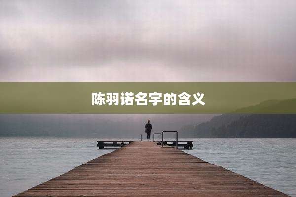 陈羽诺名字的含义